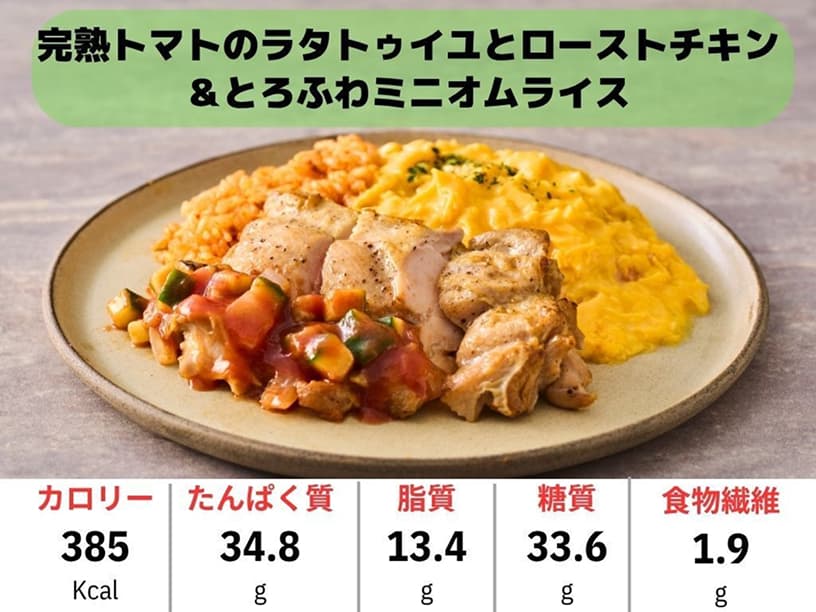 完熟トマトのラタトゥイユとローストチキン&とろふわミニオムライス